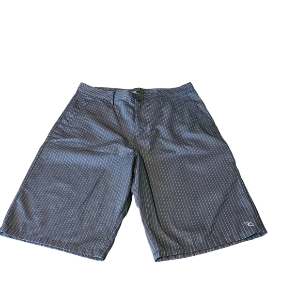 Ripcurl live the search black gray striped business casual men's chino shorts - Picture 1 of 11